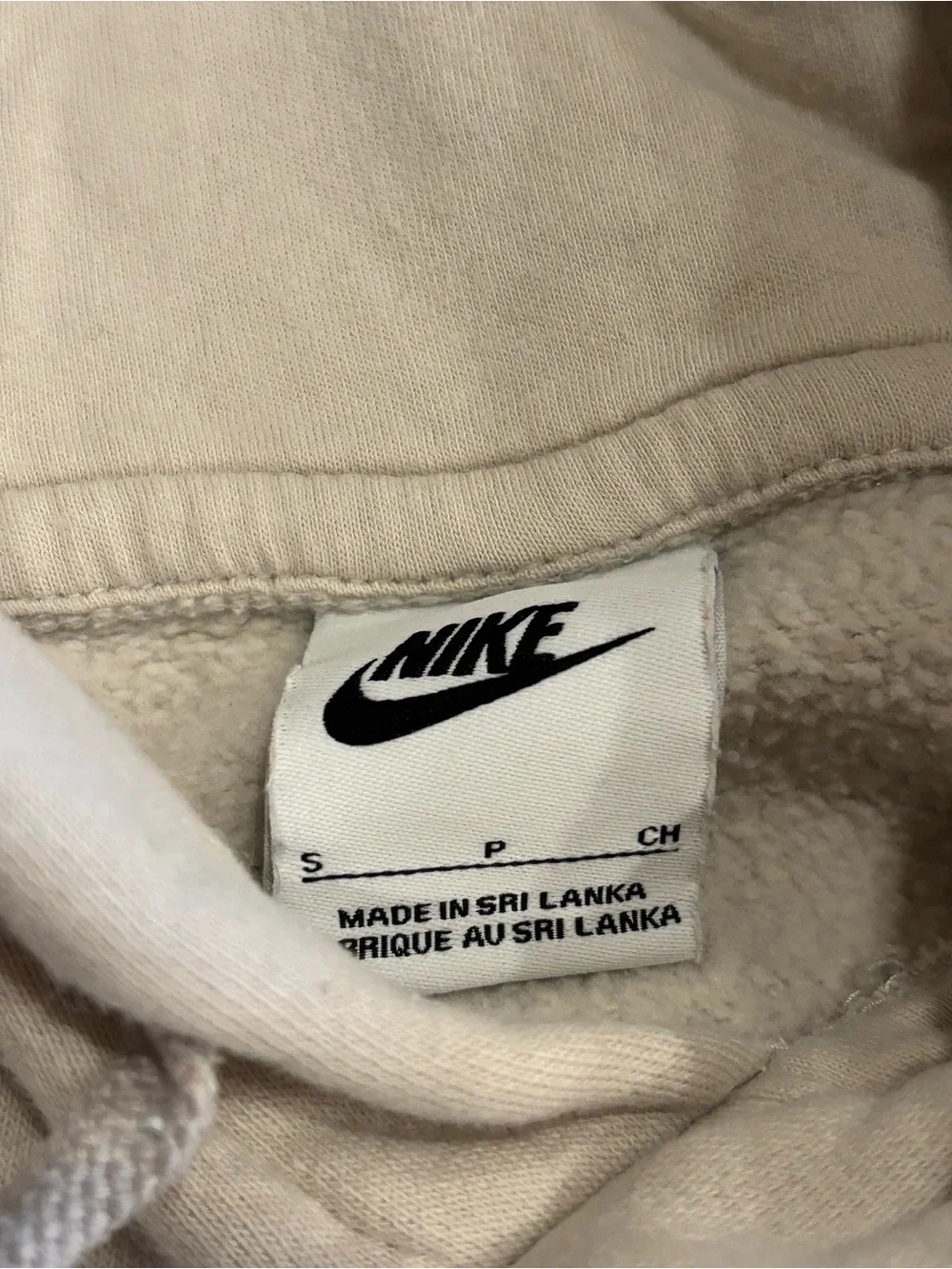 Nike Sportswear Club Fleece Pullover Hoodie Beige Cream Sweatshirt Small S